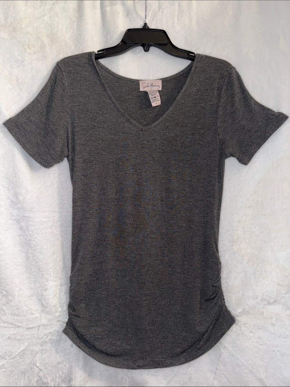 Charcoal V-Neck Short Sleeve Tee